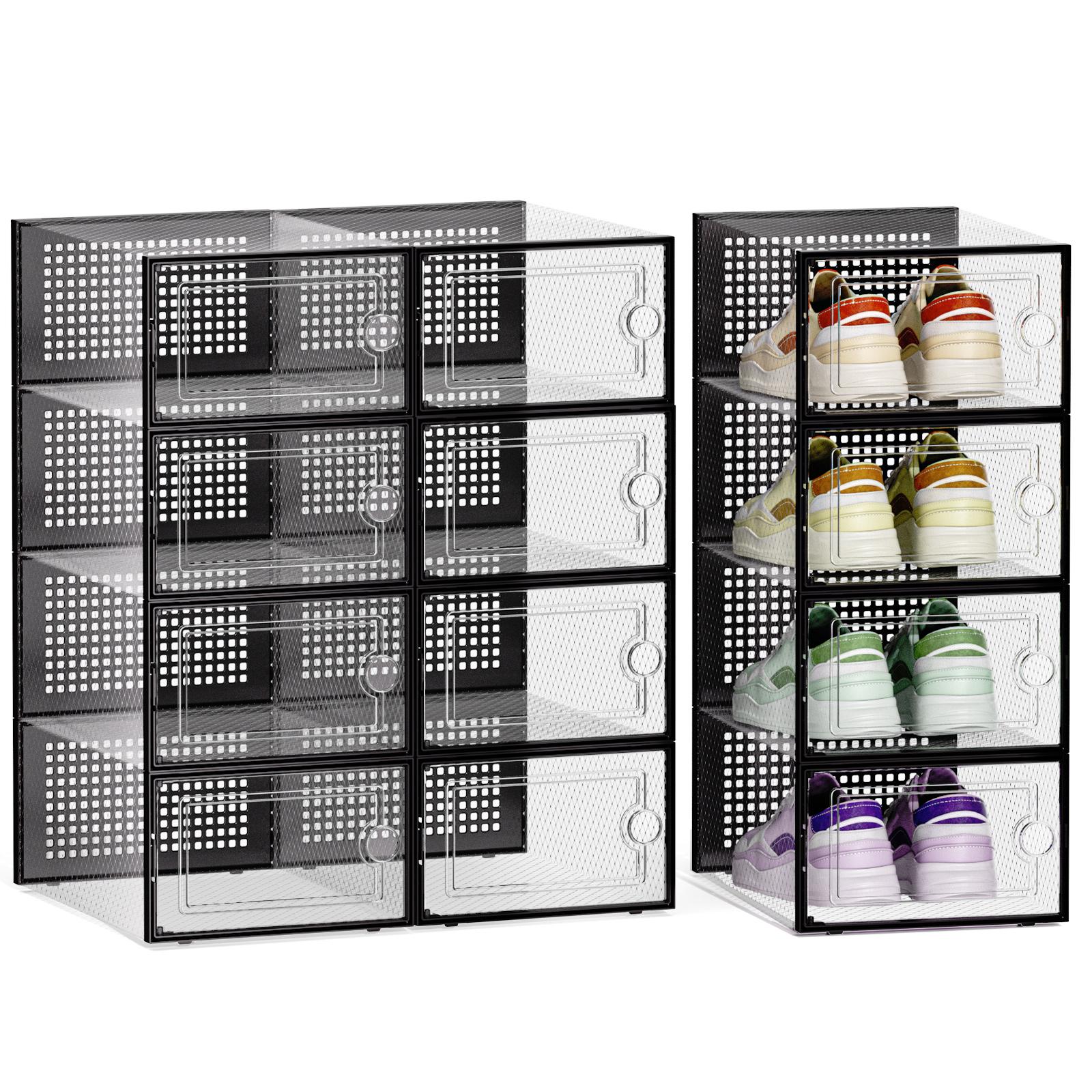 Shoe Box Display - 12/24 Pcs Thick Clear Shoe Boxes