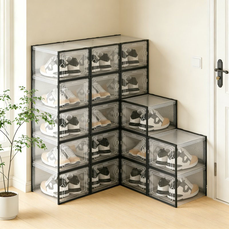 Shoe Box Display - 6/24-piece transparent shoe box storage box,
