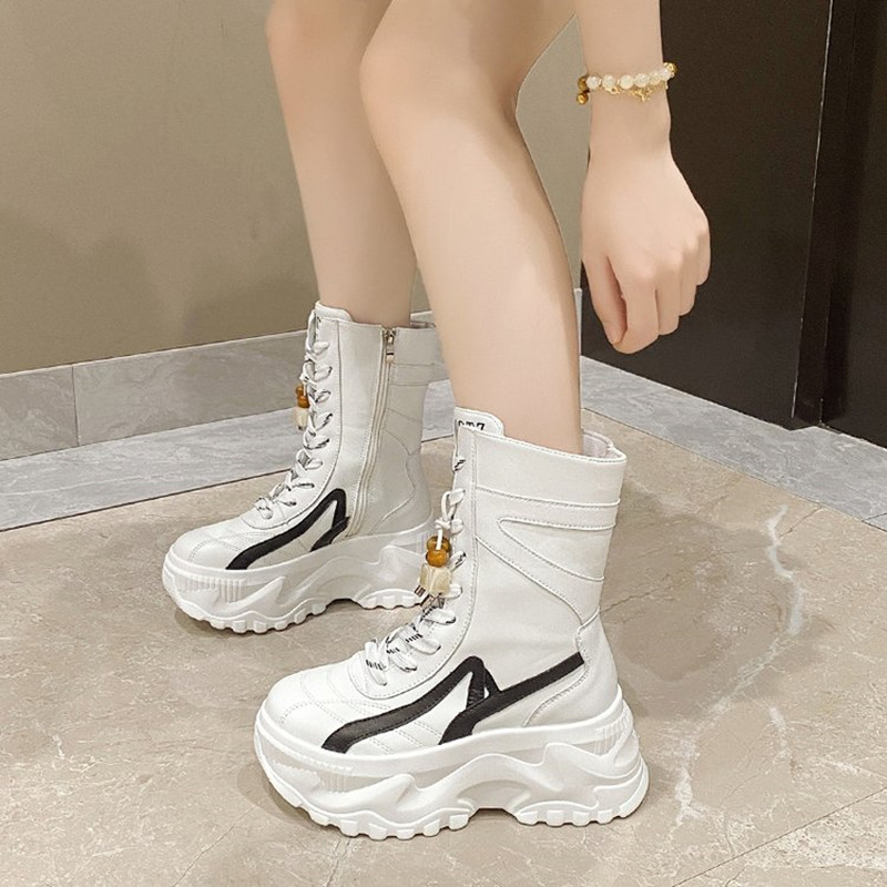 New Women 8CM Chunky Mid-Calf  - đánh giá và giá Leather Sneaker Care Kit