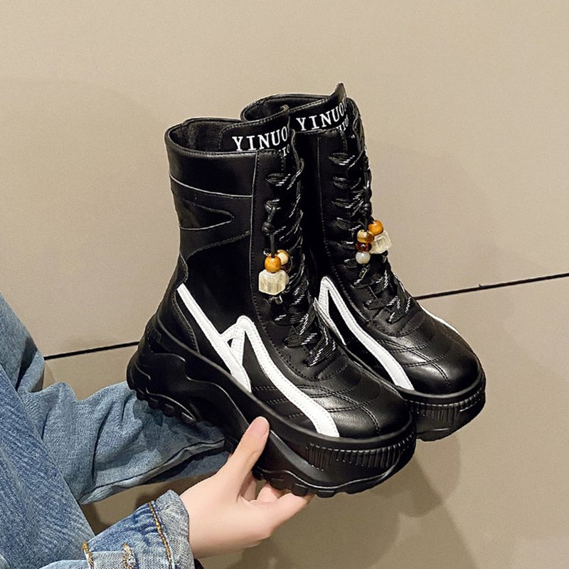 New Women 8CM Chunky Mid-Calf  - đánh giá và giá Leather Sneaker Care Kit