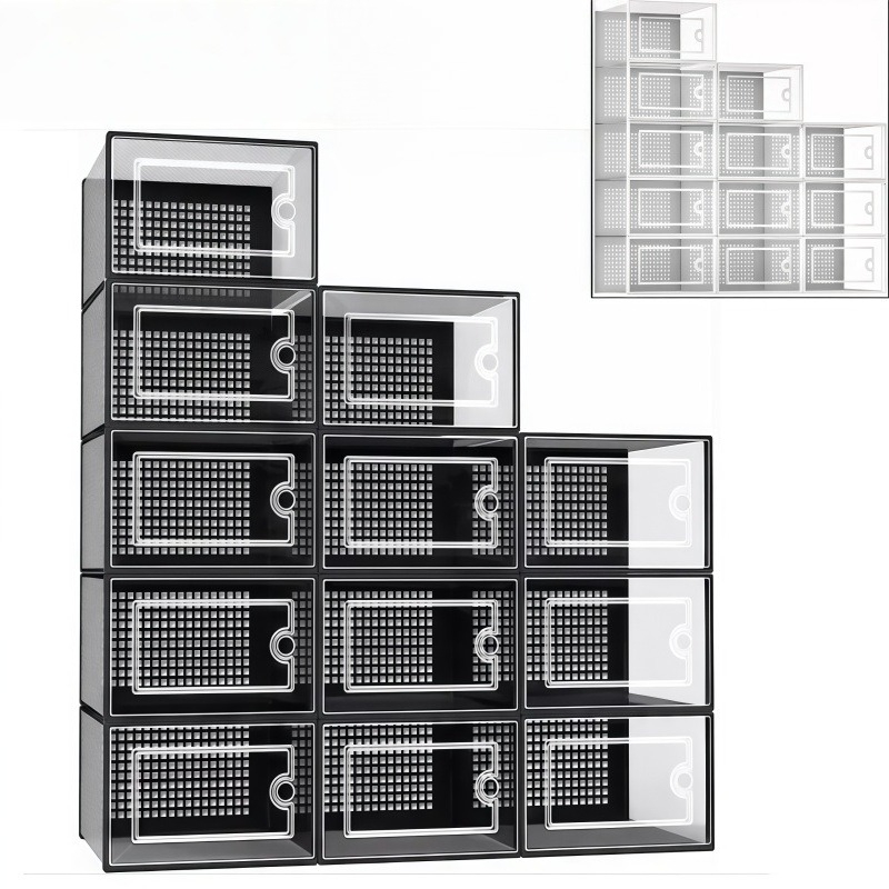 12 Pack Clear Plastic Shoe Sto - đánh giá và giá Shoe Box Display
