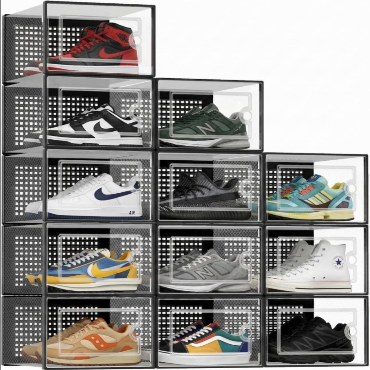 12 Pack Clear Plastic Shoe Sto - đánh giá và giá Shoe Box Display
